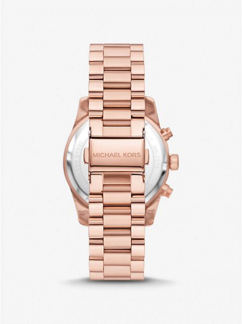 Michael Kors Lexington Pave Saat Kadın Pembe Altın | 846072-QWN