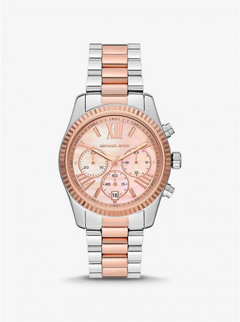 Michael Kors Lexington Saat Kadın Gümüş Pembe | 130725-XUY