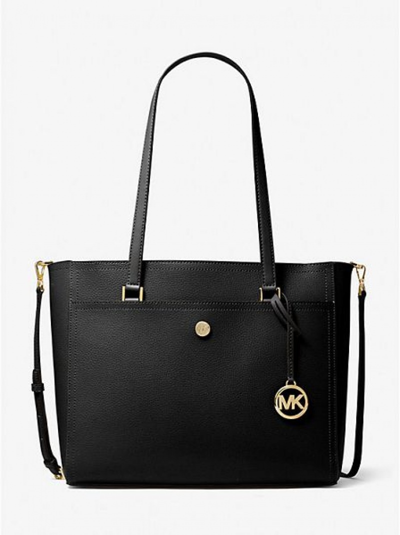 Michael Kors Maisie Large Pebbled Deri 3-in-1 Tote Çanta Kadın Siyah | 760835-CQY