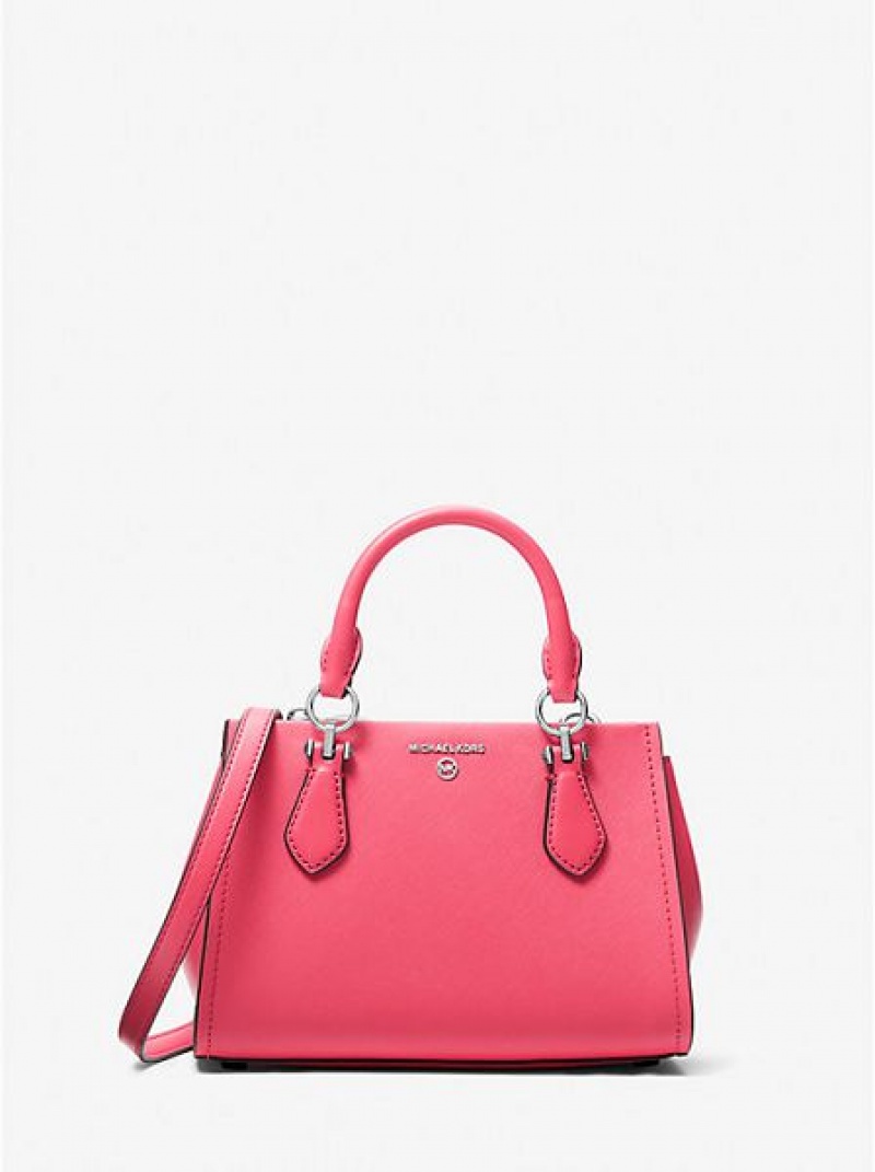 Michael Kors Marilyn Small Saffiano Deri Çapraz Askılı Çanta Kadın Pembe | 571038-NOT