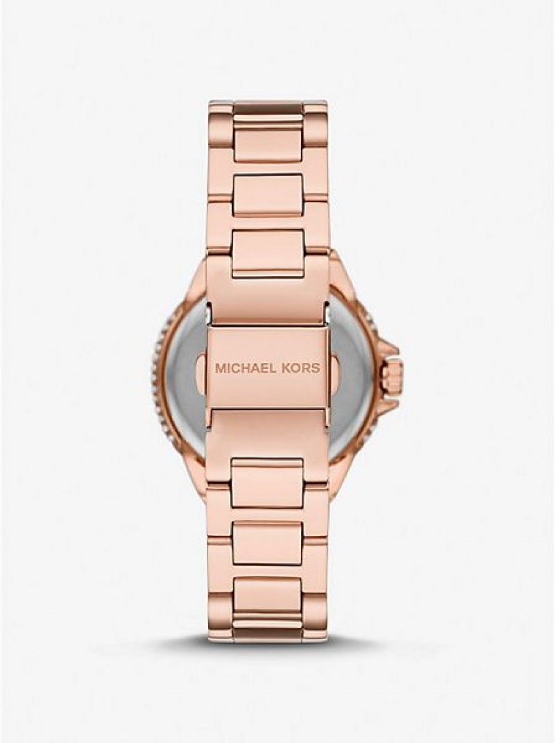 Michael Kors Mini Camille Pave Saat Kadın Pembe Altın | 945768-FYS