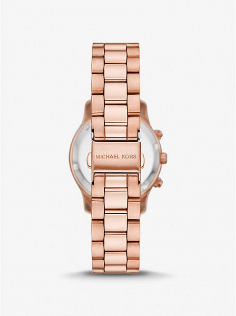 Michael Kors Mini Runway Saat Kadın Pembe Altın | 870314-OLW