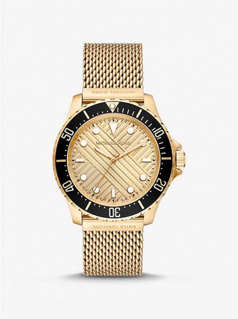 Michael Kors Oversized Slim Everest Mesh Saat Kadın Altın | 541238-MPC