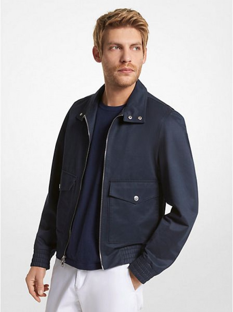 Michael Kors Pamuklu Blend Blouson Ceket Erkek Lacivert | 758610-ZDB