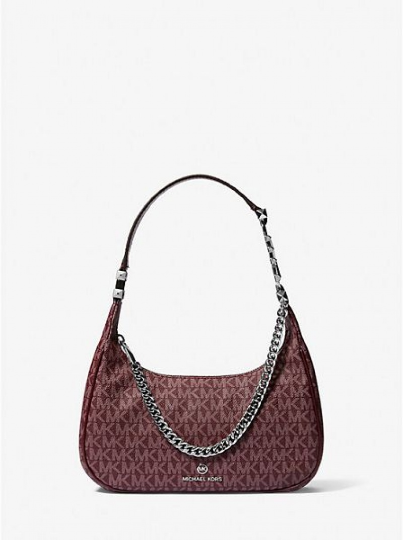 Michael Kors Piper Small Logo Omuz Çantası Kadın Bordo | 419362-THN