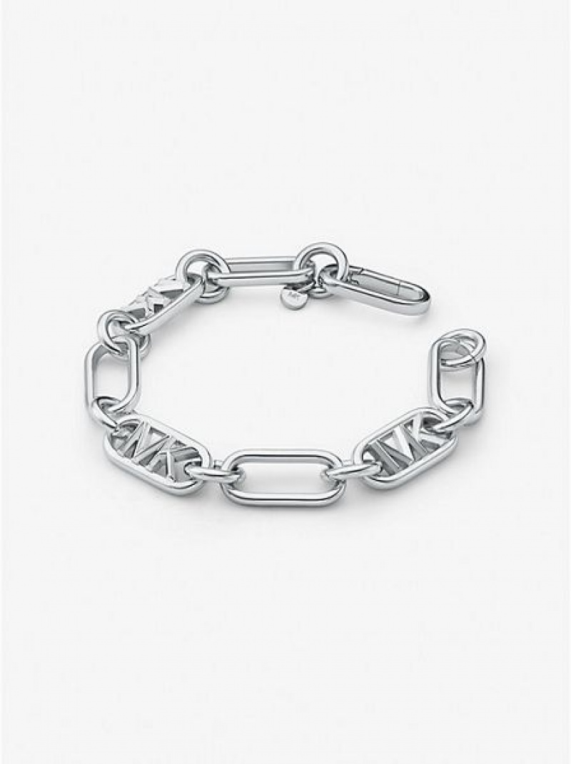 Michael Kors Precious Metal-plated Brass Chain Link Bileklik Kadın Gümüş | 274136-NGS