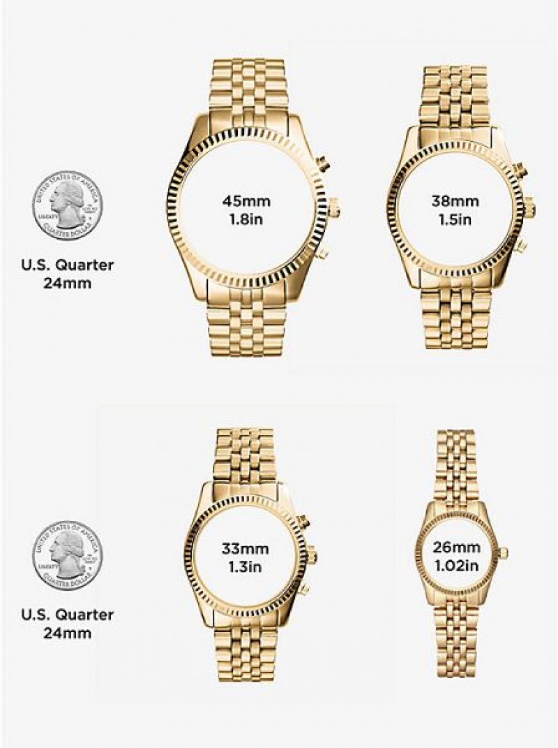 Michael Kors Pyper Logo Saat Kadın Altın | 351206-QFZ