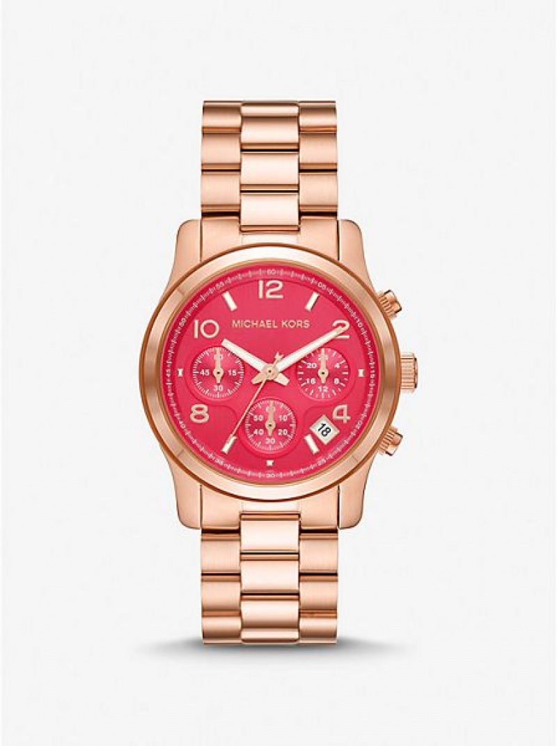 Michael Kors Runway Saat Kadın Pembe Altın | 562973-IYN