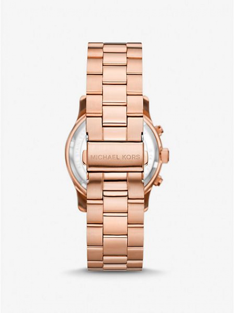 Michael Kors Runway Saat Kadın Pembe Altın | 468590-EIT