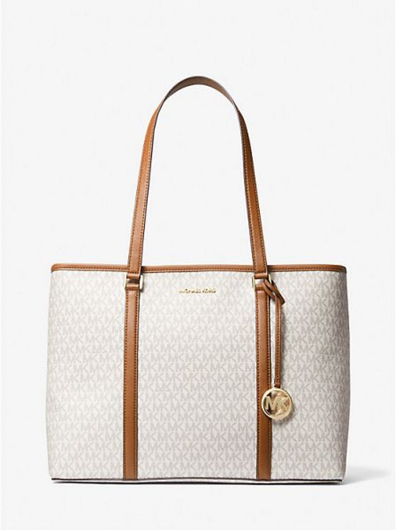 Michael Kors Sady Large Logo Tote Çanta Kadın Açık Sarı | 481760-QRJ