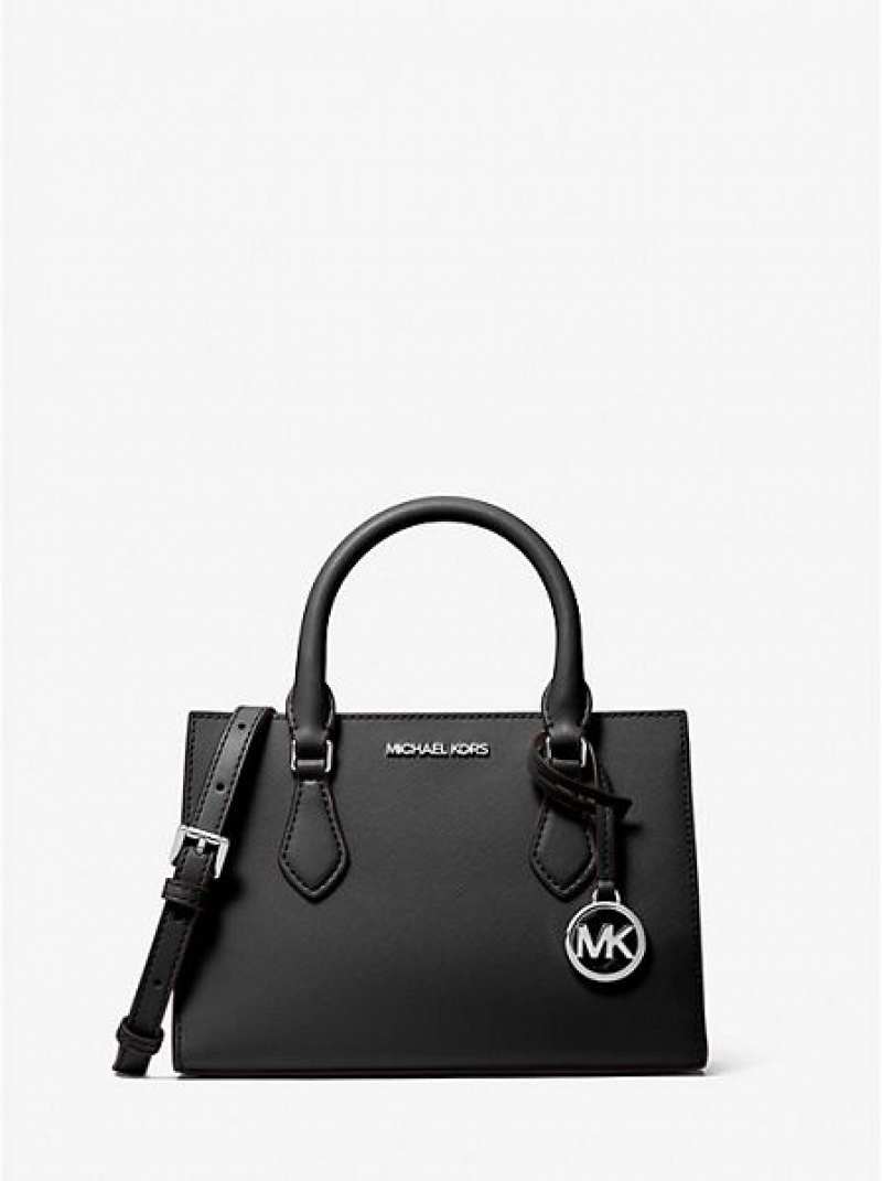 Michael Kors Sheila Small Faux Saffiano Deri Satchel Çanta Kadın Siyah | 468201-HIR