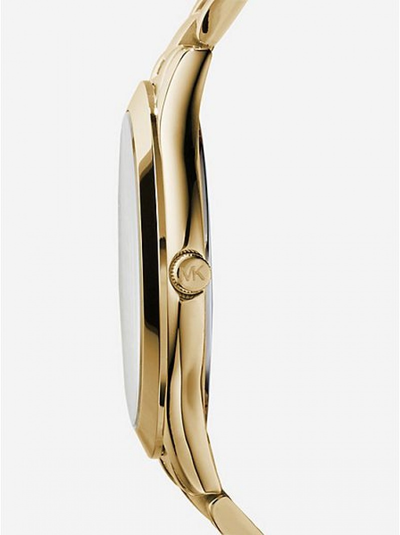 Michael Kors Slim Runway Stainless Steel Saat Kadın Altın | 427860-AZL