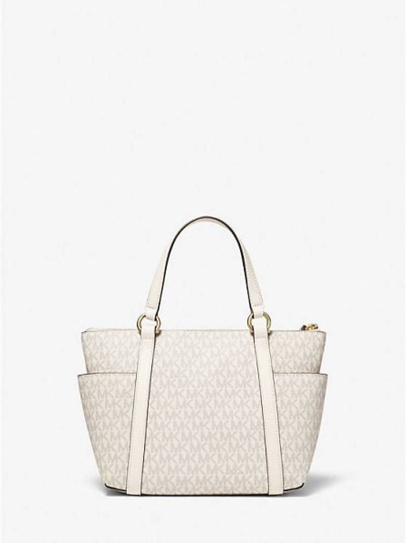 Michael Kors Sullivan Small Logo Tote Çanta Kadın Krema | 598074-VHX