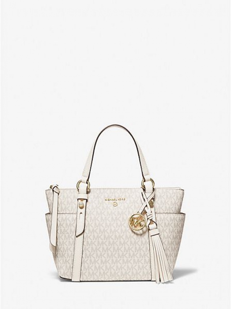 Michael Kors Sullivan Small Logo Tote Çanta Kadın Krema | 634579-QCM