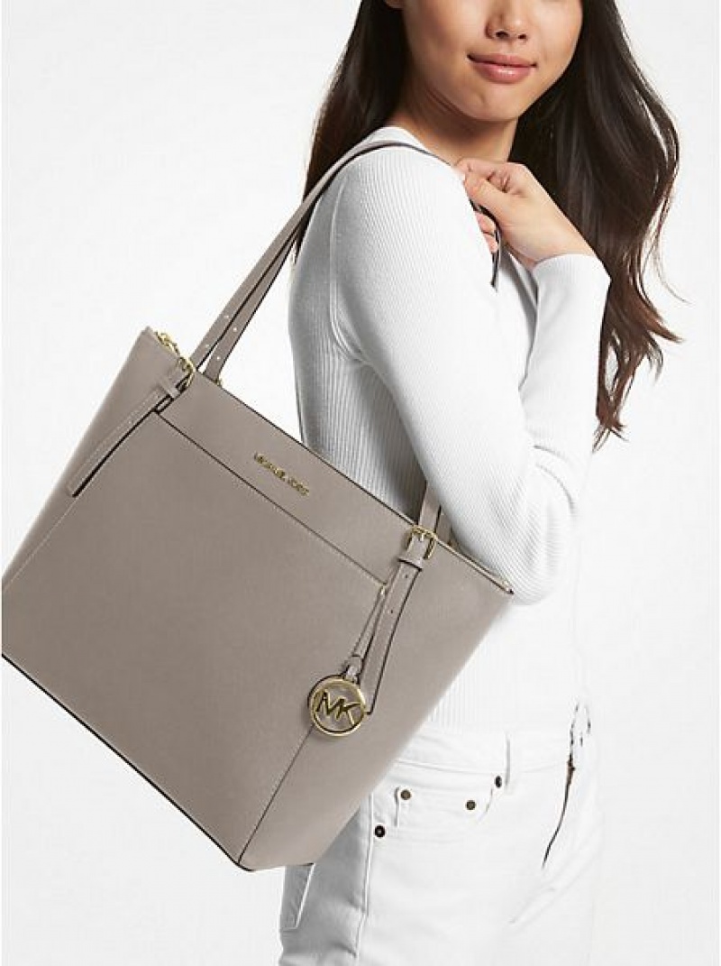 Michael Kors Voyager Large Saffiano Deri Tote Çanta Kadın Gri | 259071-BMD