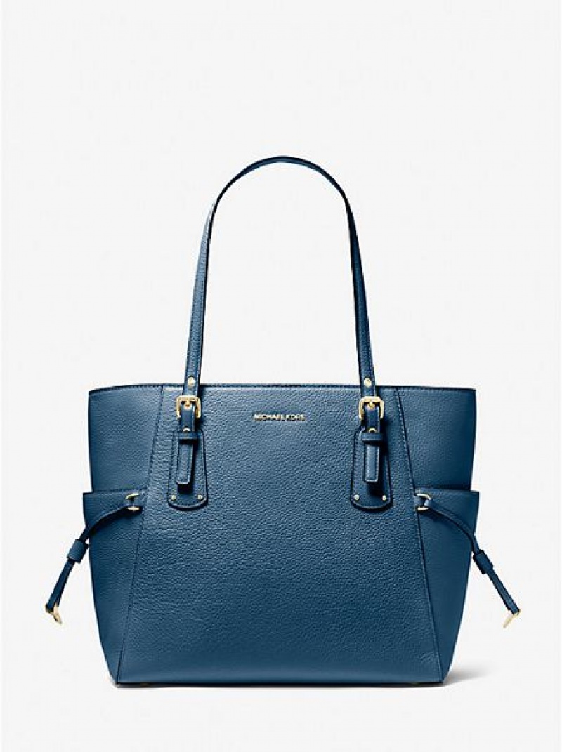 Michael Kors Voyager Small Pebbled Deri Tote Çanta Kadın Mavi | 326487-QME