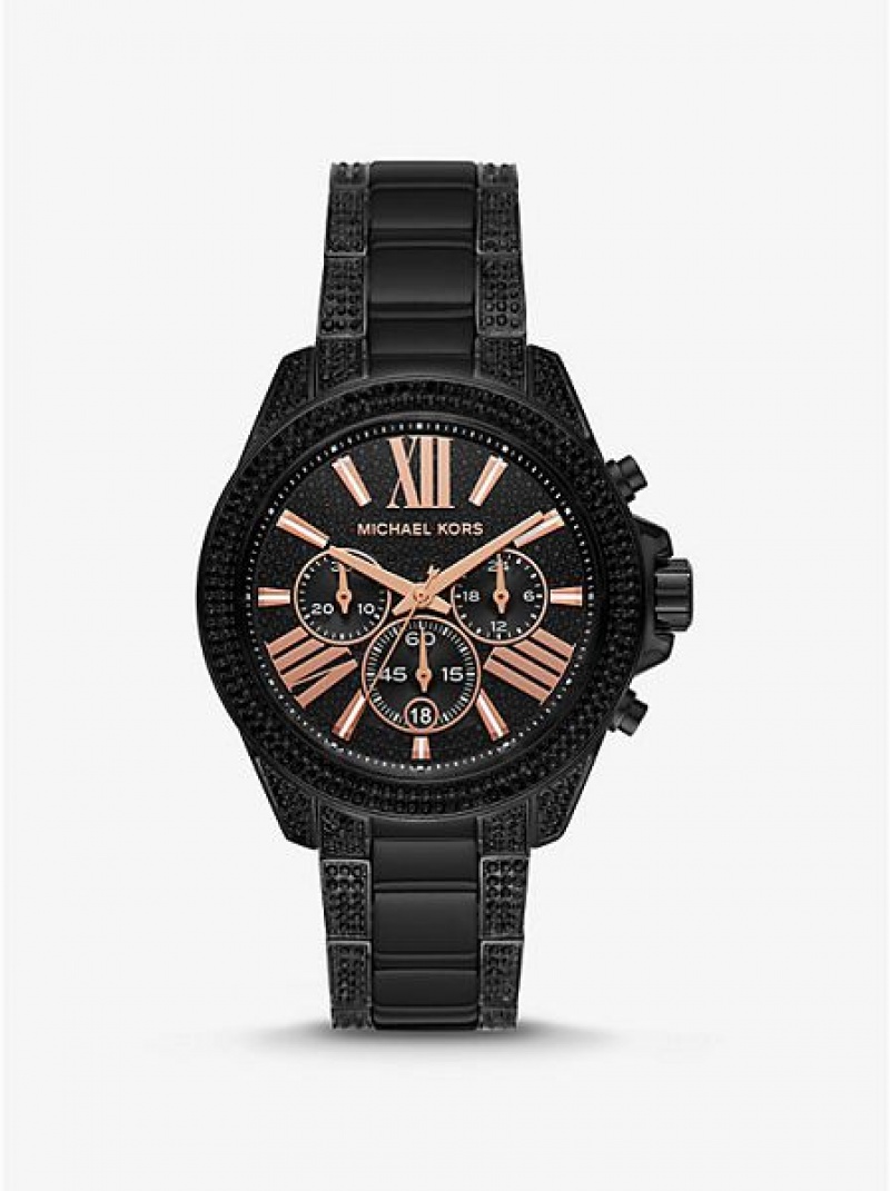 Michael Kors Wren Pave Saat Kadın Siyah | 358406-AFX